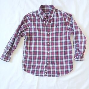 Vineyard Vines Red and Blue Plaid Button-Down Whale Shirt